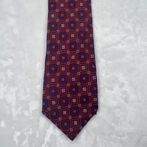 Van Heusen Dark‎ Red & Blue  Design 100% Silk Men's Neck Tie